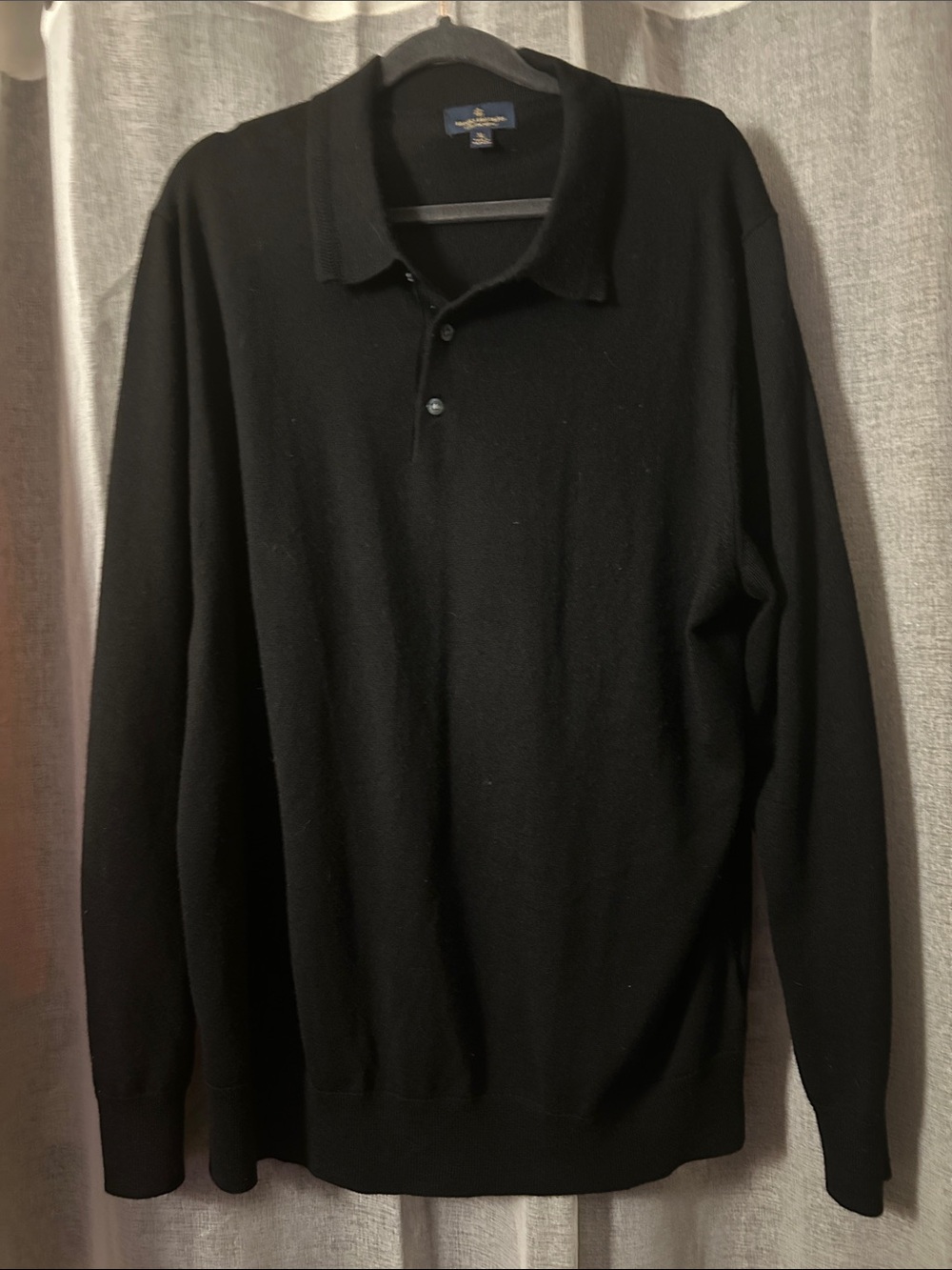 Brooks Brothers Long-Sleeve Merino Wool Polo Sweater sz XL